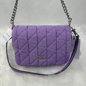 Coach Quinn Bag Shoulder/Crossbody In Denim and Leather/Silver/Iris CBR15 NWT